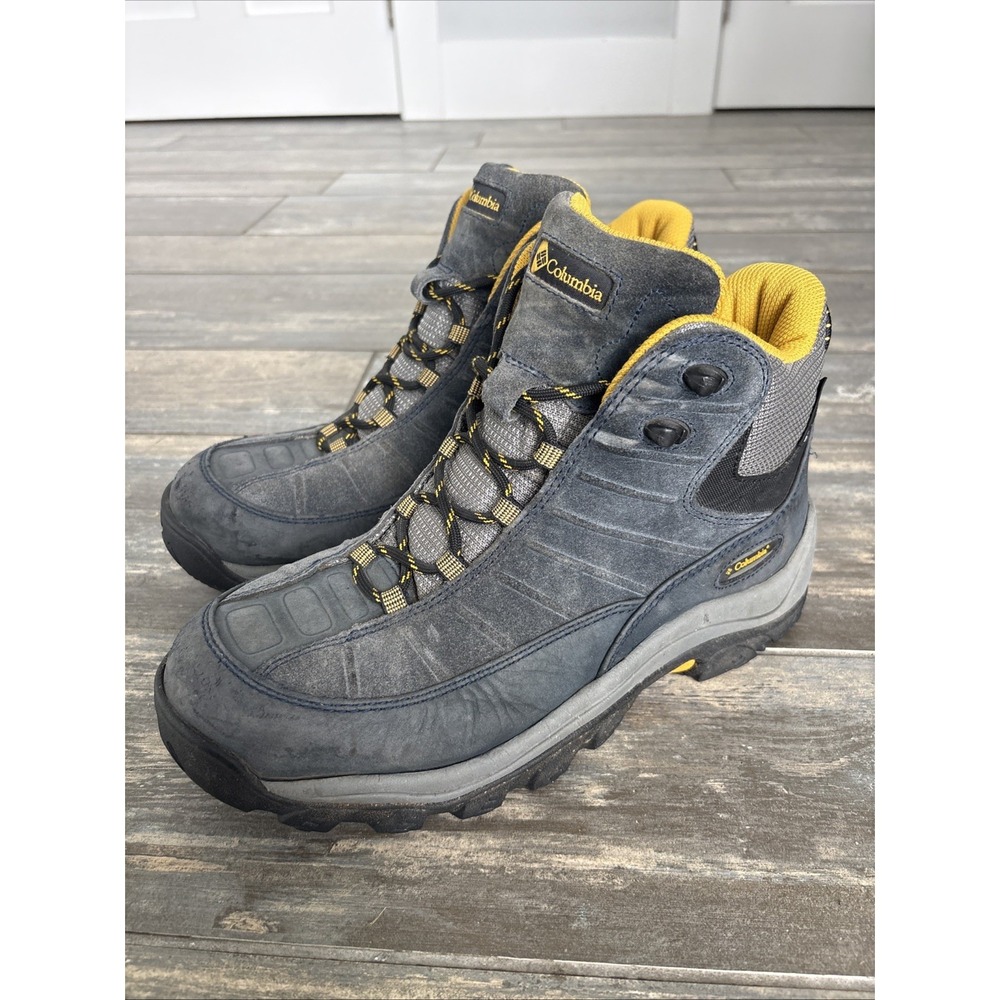 Columbia Mens 12 Frost Fighter Mid Waterproof Hiking Boots Gorpcore Gray Yellow